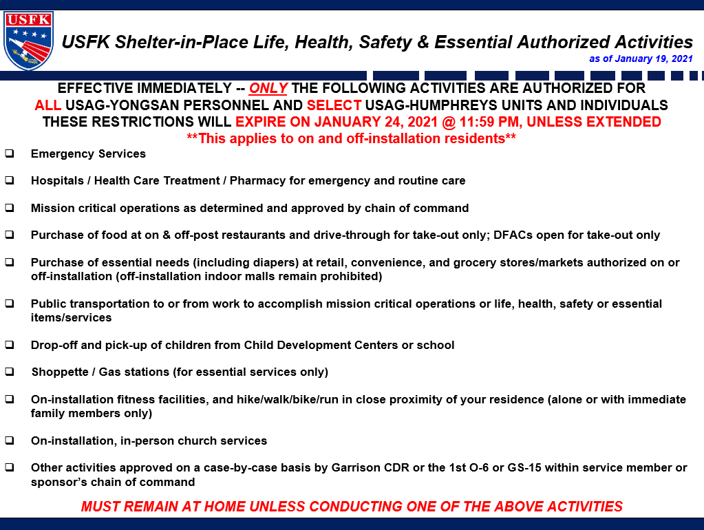 Shelter In Place Restrictions Shelter In Place Restrictions